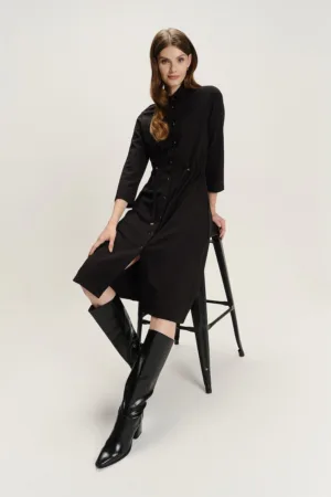 Rochie-camasa midi cu croiala dreapta