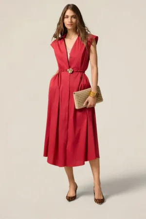 Rochie-camasa midi cu curea