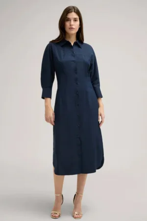 Rochie-camasa midi cu maneca trei sferturi