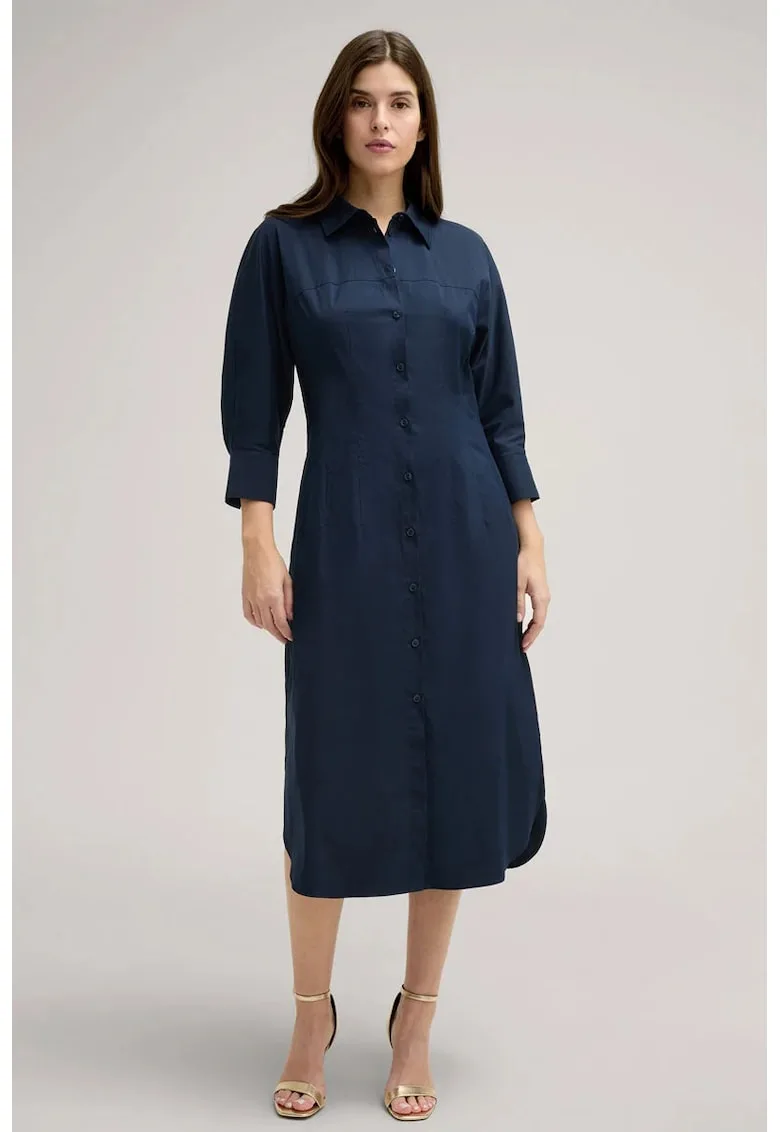 Rochie-camasa midi cu maneca trei sferturi