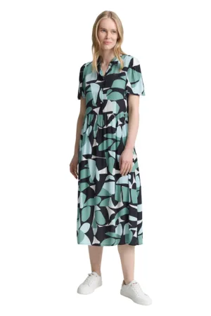 Rochie-camasa midi cu model geometric