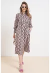 Rochie-camasa midi cu model grafic Ozieri