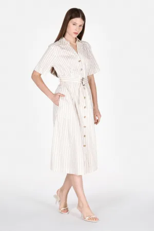 Rochie-camasa midi cu nasturi