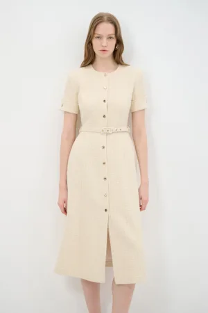 Rochie-camasa midi cu o curea in talie