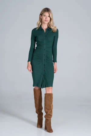 Rochie camasa midi eleganta - viscoza
