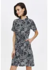 Rochie-camasa mini cu model abstract