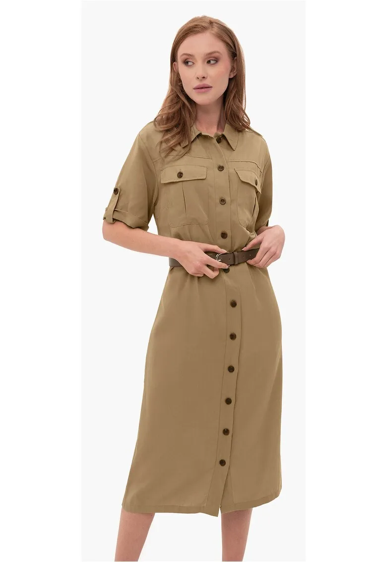 Rochie-camasa safari G-Hana - bej