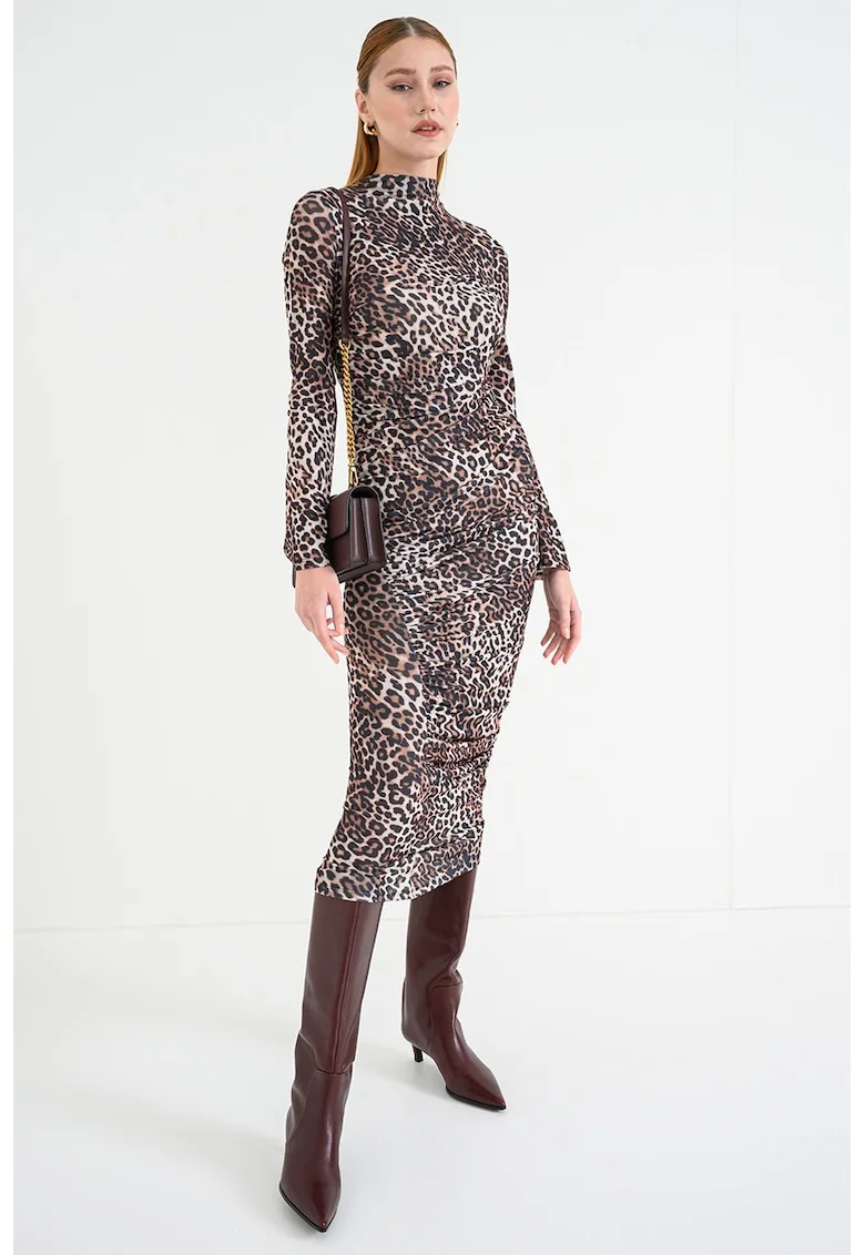 Rochie cambrata cu animal print Nardonnay