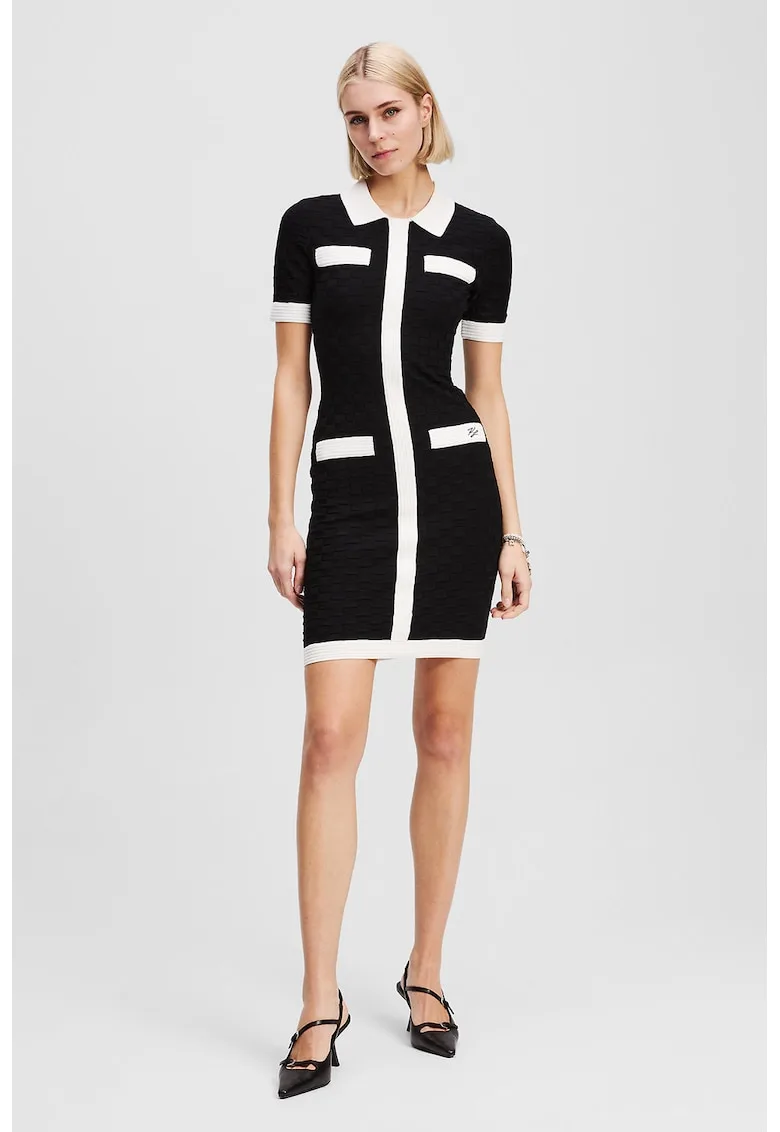 Rochie cambrata cu buzunare aplicate