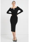 Rochie cambrata cu decolteu barcuta Flimt