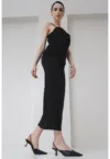 Rochie cambrata cu decolteu patrat Noffiano