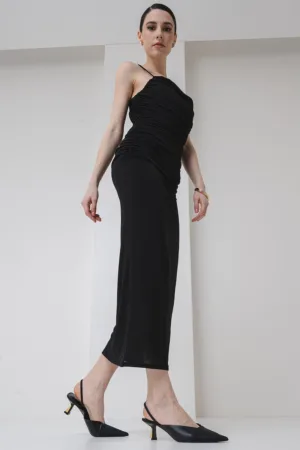 Rochie cambrata cu decolteu patrat Noffiano