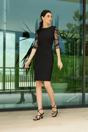 Rochie cambrata cu maneci 3/4