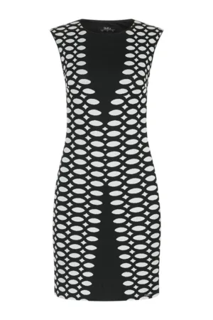 Rochie cambrata cu motive geometrice