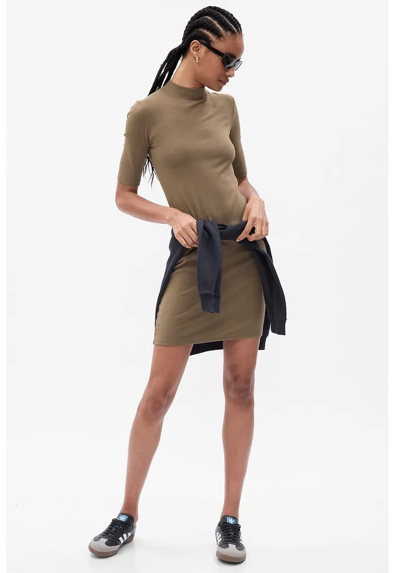 Rochie cambrata din amestec de modal cu guler scurt