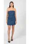 Rochie cambrata din denim cu design tesut Rilassata -