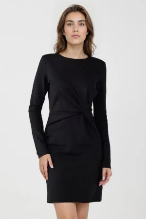 Rochie cambrata din piele intoarsa sintetica