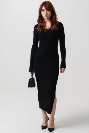 Rochie cambrata striata si slit lateral