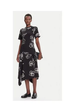 Rochie casual Dama -  Negru - 95% bumbac - 5% elastan