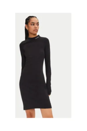 Rochie casual Dama -  negru - 66% viscoza - 30% poliamida - 4% elastan -