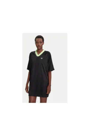 Rochie casual din poliester cu guler contrastant