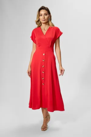 Rochie casual-eleganta din voal cu decolteu in V petrecut Roxy Rosie