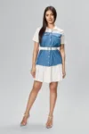 Rochie casual tip camasa din bumbac Lenya Denim