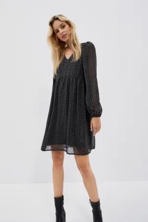 Rochie clos cu imprimeu - Negru