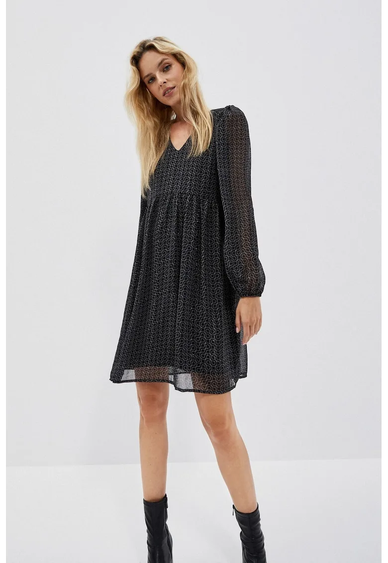 Rochie clos cu imprimeu - Negru