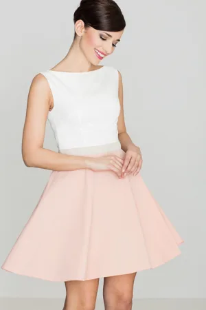 Rochie cocktail K083 - evazata - cu talie decupata - fara bretele - retro - poliester-viscoza
