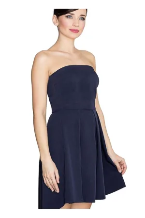 Rochie cocktail - Poliester/Viscoza - Bleumarin
