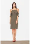 Rochie cocktail -  elegant - verde - poliester