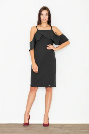Rochie cocktail neagra - poliester
