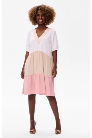 Rochie colorblock cu decolteu in V Edin