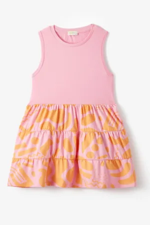 Rochie combi cu imprimeu