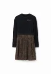 Rochie combi cu logo pe piept