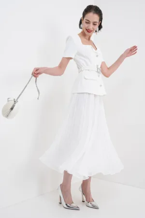 Rochie combi cu pliuri