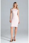 Rochie creion  M834 - fara maneci - roz - poliester