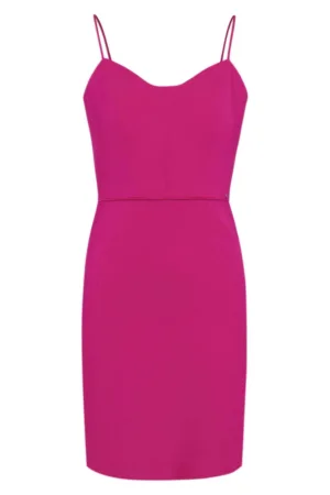 Rochie-creion cu bretele spaghetti - Fuchsia