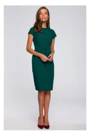 Rochie creion cu cusaturi - verde -