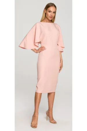 Rochie creion cu maneci largi - verde luxuriant