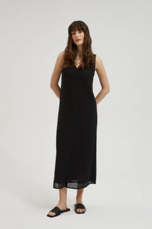 Rochie cu Decupaj cu Decolte in V Neagra