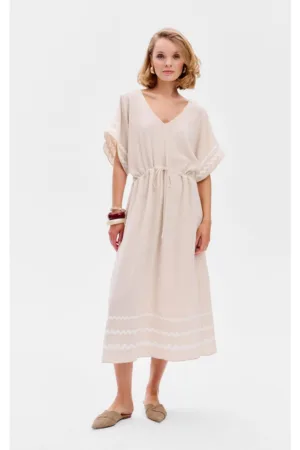 Rochie cu amestec de in Aurelia Midi