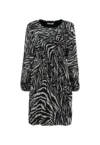 Rochie cu animal print si cordon subtire in talie