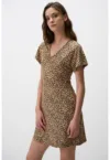 Rochie cu animal print si decolteu in V