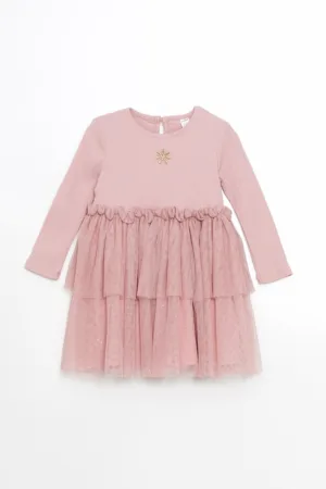 Rochie cu aplicatie de tul