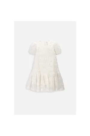 Rochie cu aplicatii florale 3D - Alb