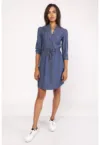 Rochie cu aspect de denim si snur in talie