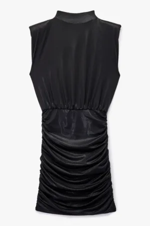 Rochie cu aspect lucios si volane