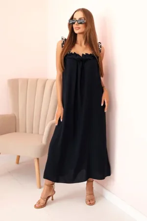 Rochie cu bretele cu imprimeu leopard -